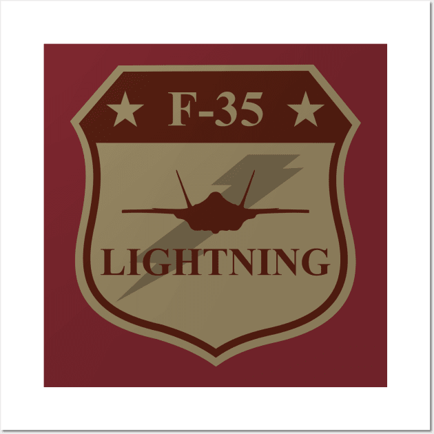 F-35 Lightning Patch (desert subdued) Wall Art by TCP